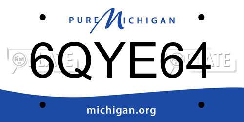 6QYE64 Michigan License Plate