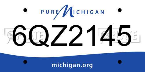 6QZ2145 Michigan License Plate