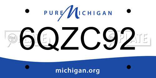 6QZC92 Michigan License Plate