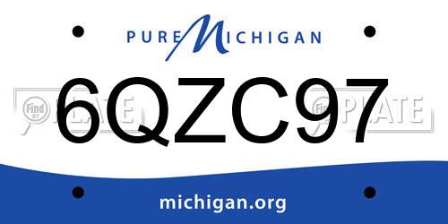 6QZC97 Michigan License Plate