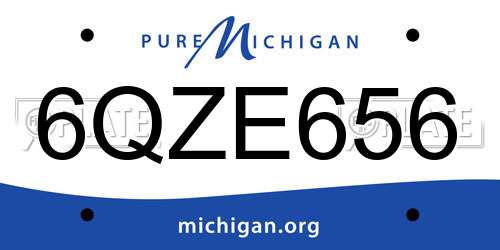 6QZE656 Michigan License Plate