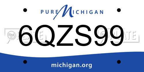 6QZS99 Michigan License Plate