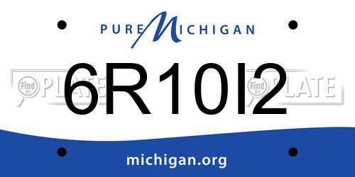 6R10I2 Michigan License Plate
