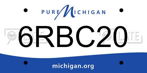 6RBC20 Michigan License Plate