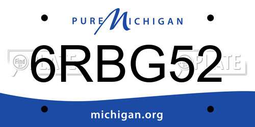 6RBG52 Michigan License Plate