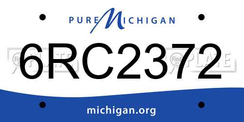 6RC2372 Michigan License Plate