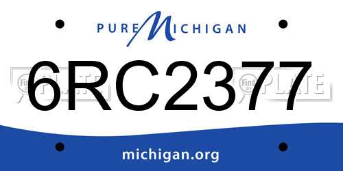 6RC2377 Michigan License Plate