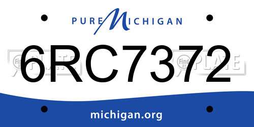 6RC7372 Michigan License Plate