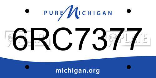 6RC7377 Michigan License Plate