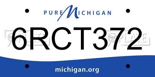 6RCT372 Michigan License Plate