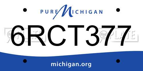 6RCT377 Michigan License Plate