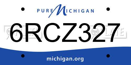 6RCZ327 Michigan License Plate