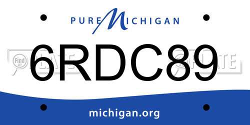 6RDC89 Michigan License Plate