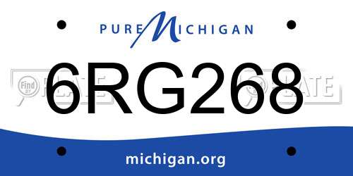 6RG268 Michigan License Plate