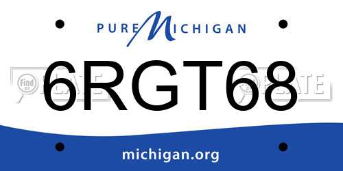 6RGT68 Michigan License Plate