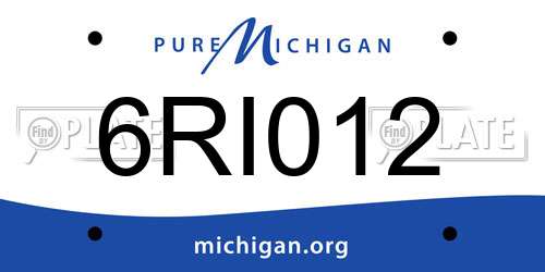 6RI012 Michigan License Plate