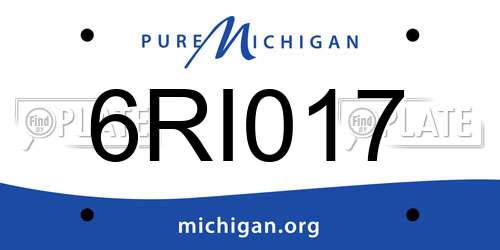6RI017 Michigan License Plate