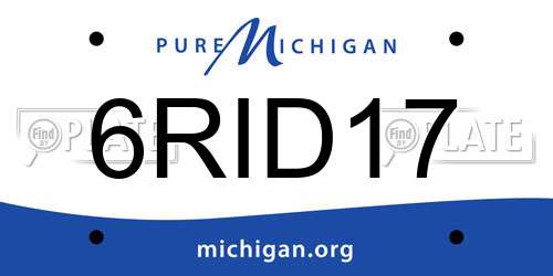 6RID17 Michigan License Plate