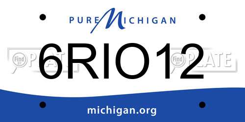 6RIO12 Michigan License Plate