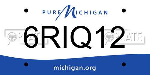 6RIQ12 Michigan License Plate