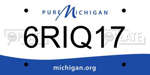 6RIQ17 Michigan License Plate