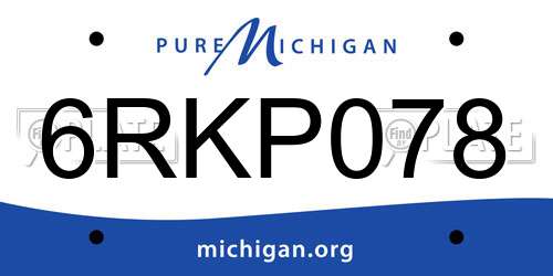 6RKP078 Michigan License Plate