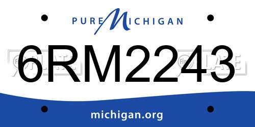6RM2243 Michigan License Plate