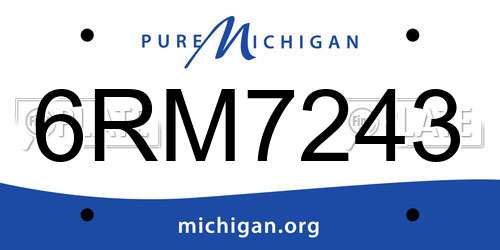 6RM7243 Michigan License Plate
