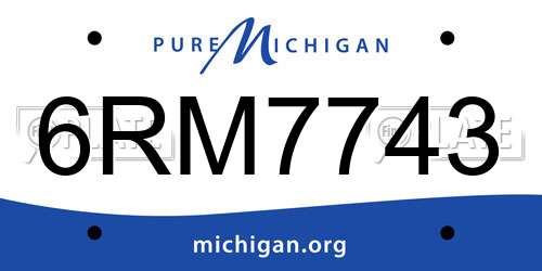 6RM7743 Michigan License Plate