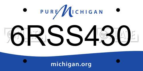 6RSS430 Michigan License Plate