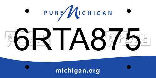 6RTA875 Michigan License Plate