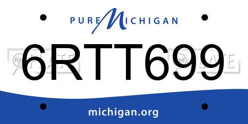 6RTT699 Michigan License Plate