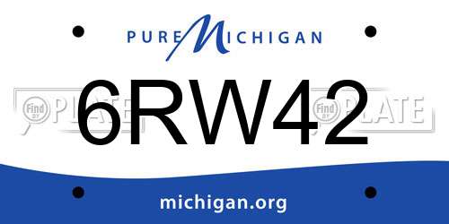 6RW42 Michigan License Plate