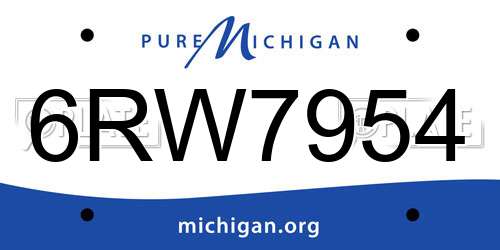 6RW7954 Michigan License Plate
