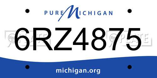 6RZ4875 Michigan License Plate