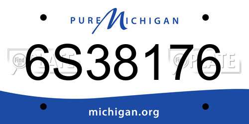 6S38176 Michigan License Plate