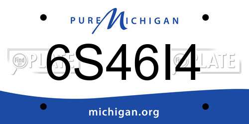 6S46I4 Michigan License Plate