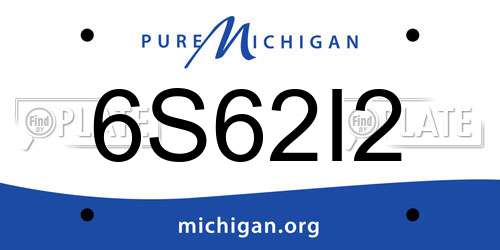 6S62I2 Michigan License Plate