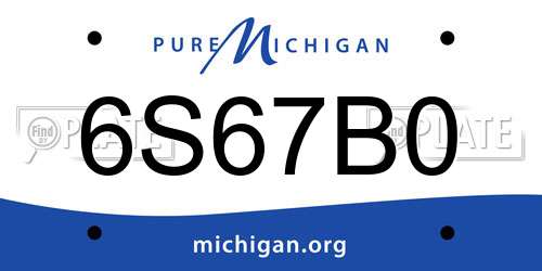 6S67B0 Michigan License Plate