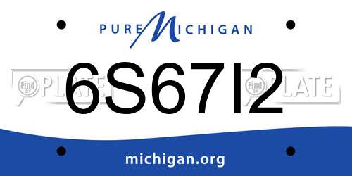 6S67I2 Michigan License Plate