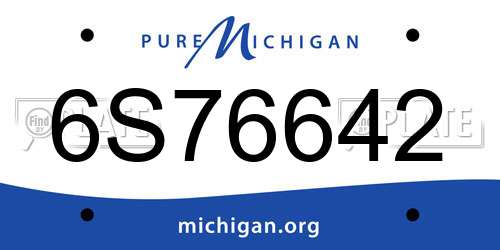 6S76642 Michigan License Plate