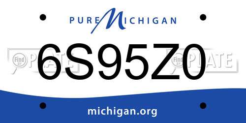 6S95Z0 Michigan License Plate