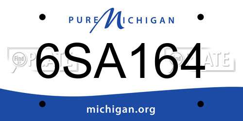 6SA164 Michigan License Plate