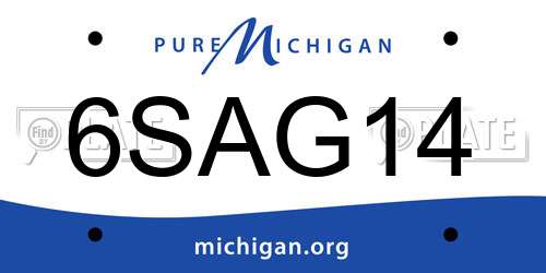 6SAG14 Michigan License Plate