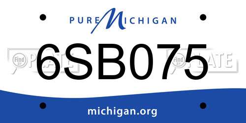 6SB075 Michigan License Plate