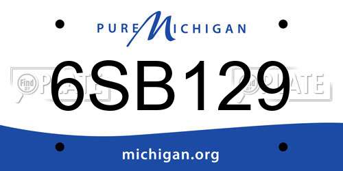 6SB129 Michigan License Plate