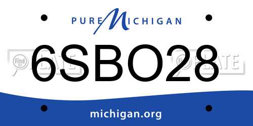 6SBO28 Michigan License Plate