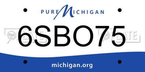 6SBO75 Michigan License Plate
