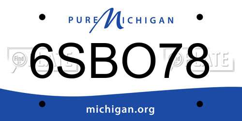 6SBO78 Michigan License Plate