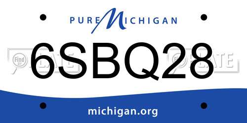6SBQ28 Michigan License Plate